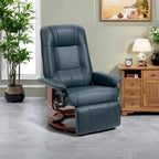 Poltrona reclinabile girevole in pelle PU marrone/grigio/crema/nera/blu/arancione, monoposto