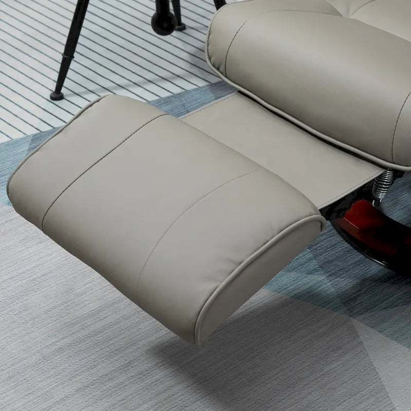 Poltrona reclinabile girevole in pelle PU marrone/grigio/crema/nera/blu/arancione, monoposto
