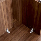 Tavolino da caffè rotondo bianco/noce, MDF, 1 pezzo