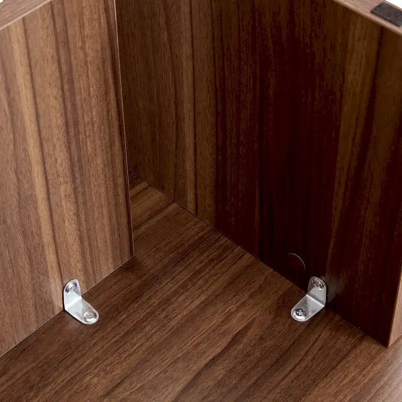 Tavolino da caffè rotondo bianco/noce, MDF, 1 pezzo