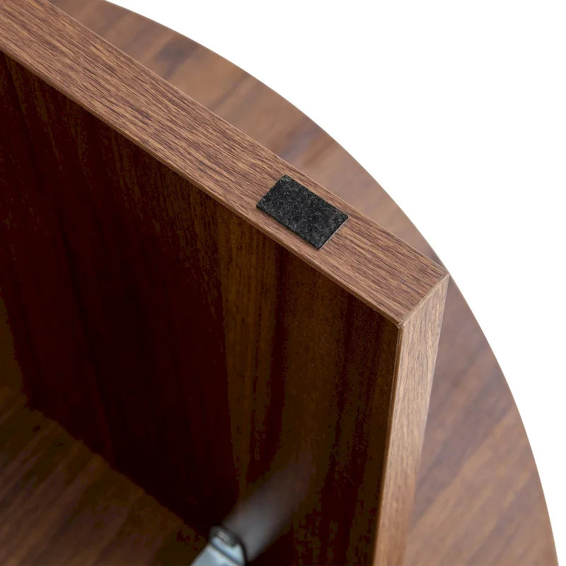 Tavolino da caffè rotondo bianco/noce, MDF, 1 pezzo