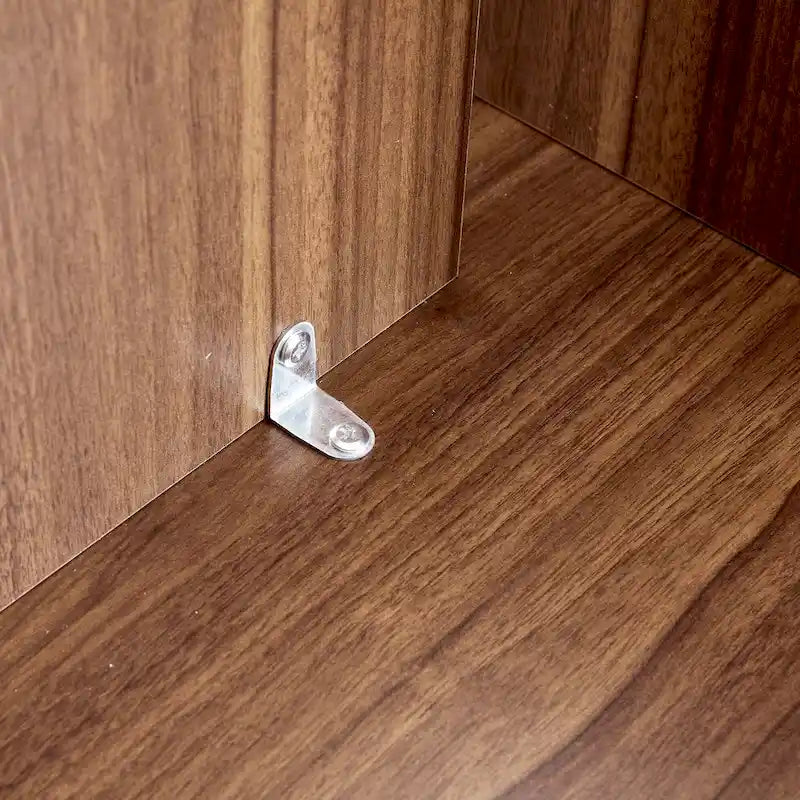 Tavolino da caffè rotondo bianco/noce, MDF, 1 pezzo
