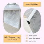 Tavolino da caffè rotondo bianco/noce, MDF, 1 pezzo