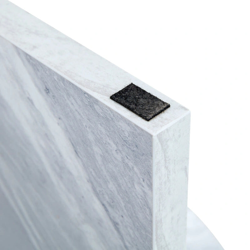 Tavolino da caffè rotondo bianco/noce, MDF, 1 pezzo