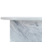 Tavolino da caffè rotondo bianco/noce, MDF, 1 pezzo
