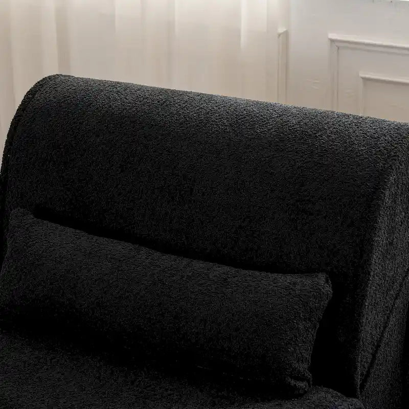 Poltrona reclinabile in tessuto granulato con cuscini – Nero opaco / Beige / Grigio scuro, Posto singolo