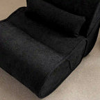 Poltrona reclinabile in tessuto granulato con cuscini – Nero opaco / Beige / Grigio scuro, Posto singolo