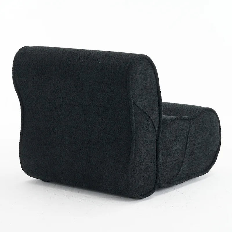 Poltrona reclinabile in tessuto granulato con cuscini – Nero opaco / Beige / Grigio scuro, Posto singolo