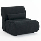 Poltrona reclinabile in tessuto granulato con cuscini – Nero opaco / Beige / Grigio scuro, Posto singolo
