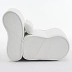 Poltrona reclinabile in tessuto granulato con cuscini – Nero opaco / Beige / Grigio scuro, Posto singolo
