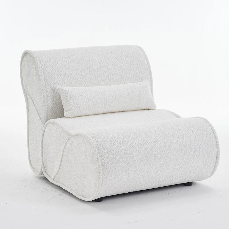 Poltrona reclinabile in tessuto granulato con cuscini – Nero opaco / Beige / Grigio scuro, Posto singolo