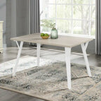 Set da pranzo Windsor a sette pezzi bicolore bianco, 6 posti a sedere
