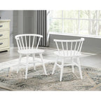 Set da pranzo Windsor a sette pezzi bicolore bianco, 6 posti a sedere