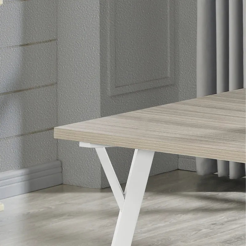 Set da pranzo Windsor a sette pezzi bicolore bianco, 6 posti a sedere