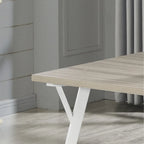 Set da pranzo Windsor a sette pezzi bicolore bianco, 6 posti a sedere
