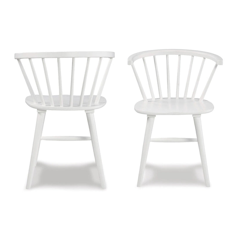Set da pranzo Windsor a sette pezzi bicolore bianco, 6 posti a sedere