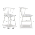Set da pranzo Windsor a sette pezzi bicolore bianco, 6 posti a sedere
