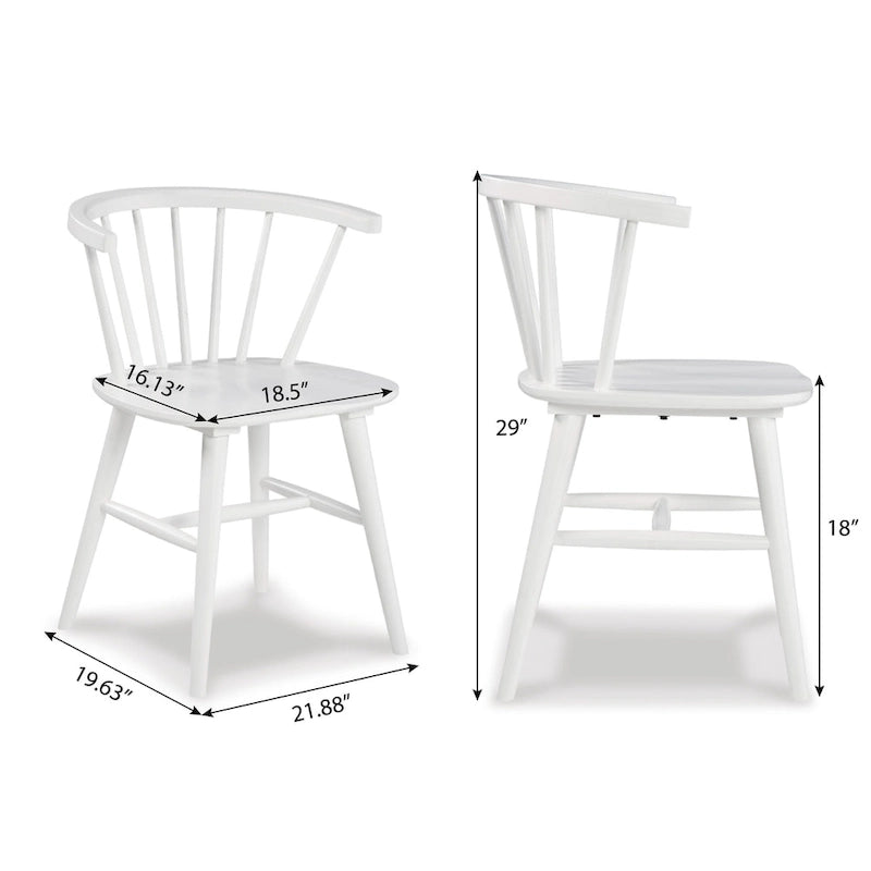 Set da pranzo Windsor a sette pezzi bicolore bianco, 6 posti a sedere
