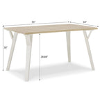 Set da pranzo Windsor a sette pezzi bicolore bianco, 6 posti a sedere