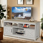 Mobile Porta TV Stile Rustico Bianco/Nero da 59" con Armadietti Contenitore, Montaggio da 1 Persona