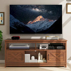 Mobile Porta TV Stile Rustico Bianco/Nero da 59" con Armadietti Contenitore, Montaggio da 1 Persona