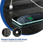 Mobile Porta TV Stile Rustico Bianco/Nero da 59" con Armadietti Contenitore, Montaggio da 1 Persona