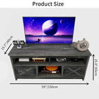 Mobile Porta TV Stile Rustico Bianco/Nero da 59" con Armadietti Contenitore, Montaggio da 1 Persona