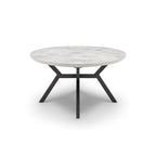 Set da pranzo ovale allungabile bianco per 6 persone, 7 pezzi con gambe in metallo