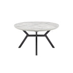 Set da pranzo ovale allungabile bianco per 6 persone, 7 pezzi con gambe in metallo