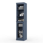 Mobiletto da bagno in legno massello, ante in vetro trasparente, ripiani regolabili, adatto per 1 persona – Vari colori