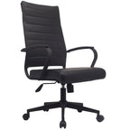 Sedia da ufficio girevole in pelle PU a metà schienale | Nero / Tutto Nero / Grigio / Bianco Perla / Marrone | Per 1 persona