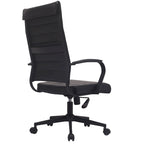 Sedia da ufficio girevole in pelle PU a metà schienale | Nero / Tutto Nero / Grigio / Bianco Perla / Marrone | Per 1 persona