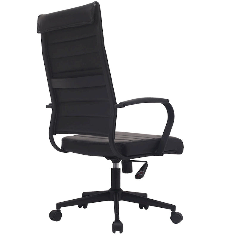Sedia da ufficio girevole in pelle PU a metà schienale | Nero / Tutto Nero / Grigio / Bianco Perla / Marrone | Per 1 persona