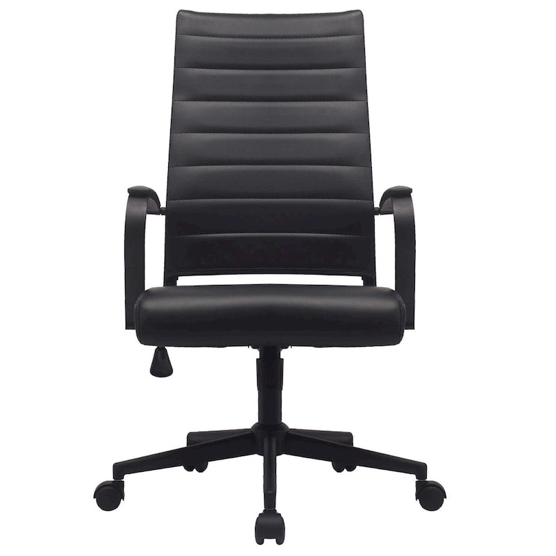 Sedia da ufficio girevole in pelle PU a metà schienale | Nero / Tutto Nero / Grigio / Bianco Perla / Marrone | Per 1 persona