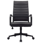 Sedia da ufficio girevole in pelle PU a metà schienale | Nero / Tutto Nero / Grigio / Bianco Perla / Marrone | Per 1 persona