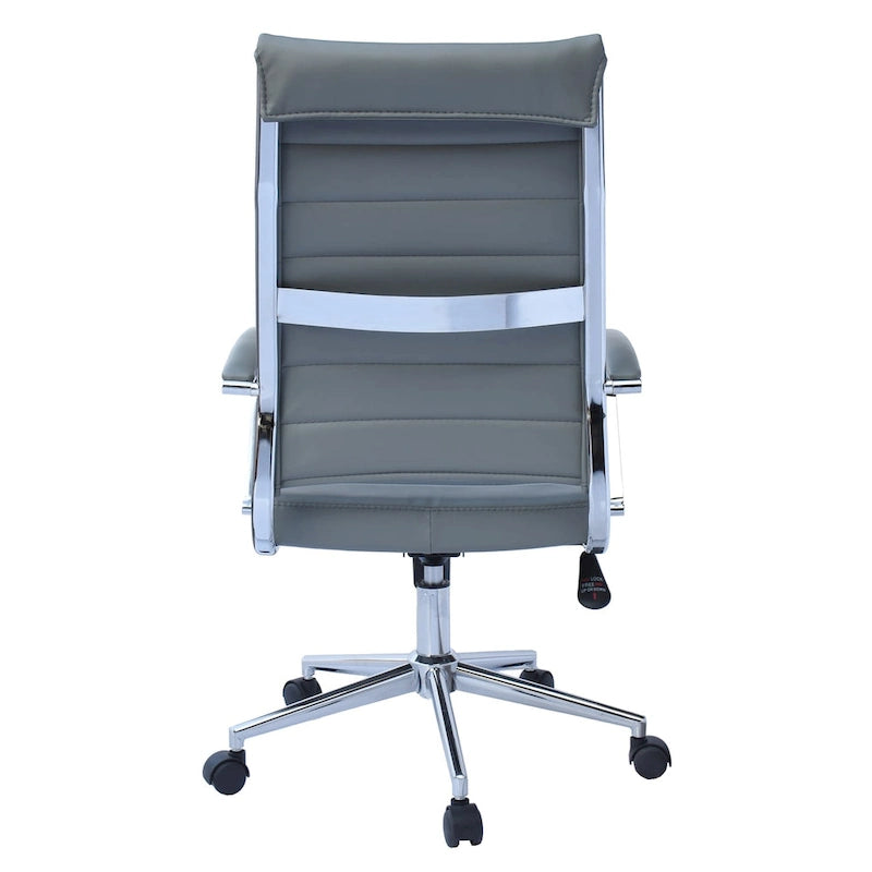 Sedia da ufficio girevole in pelle PU a metà schienale | Nero / Tutto Nero / Grigio / Bianco Perla / Marrone | Per 1 persona