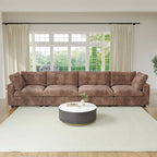 Divano componibile modulare nero/marrone chiaro/beige/grigio, a L/a U/lineare, 4 posti