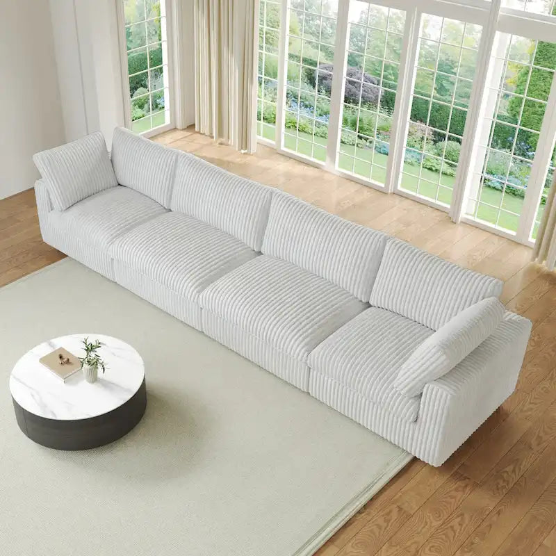 Divano componibile modulare nero/marrone chiaro/beige/grigio, a L/a U/lineare, 4 posti