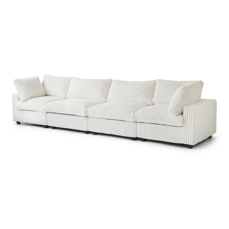Divano componibile modulare nero/marrone chiaro/beige/grigio, a L/a U/lineare, 4 posti
