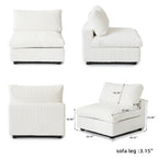 Divano componibile modulare nero/marrone chiaro/beige/grigio, a L/a U/lineare, 4 posti