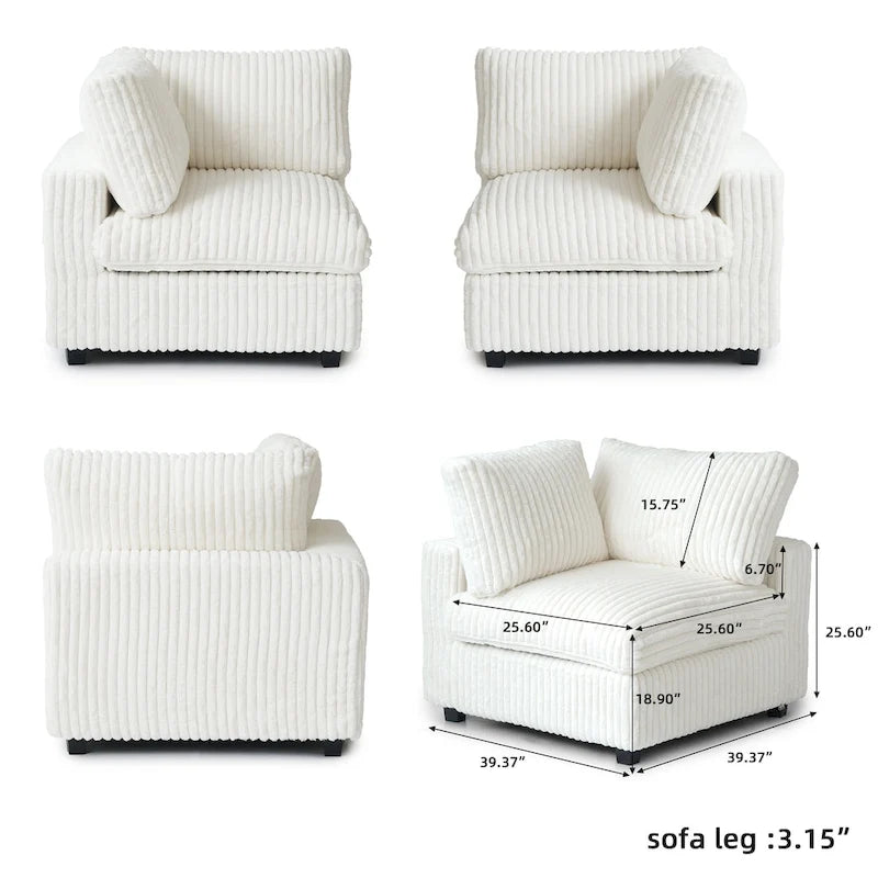 Divano componibile modulare nero/marrone chiaro/beige/grigio, a L/a U/lineare, 4 posti