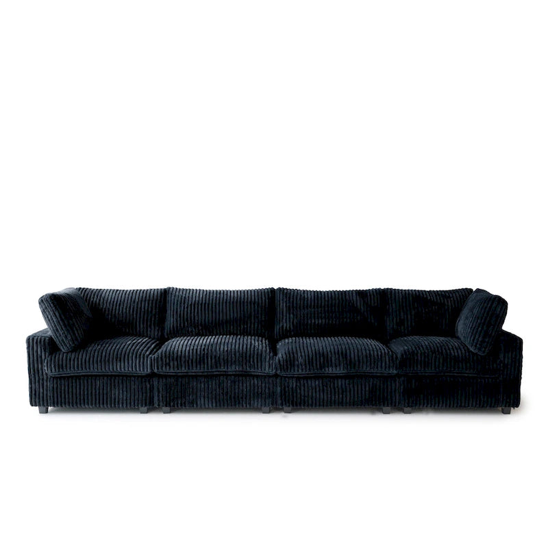 Divano componibile modulare nero/marrone chiaro/beige/grigio, a L/a U/lineare, 4 posti