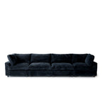 Divano componibile modulare nero/marrone chiaro/beige/grigio, a L/a U/lineare, 4 posti