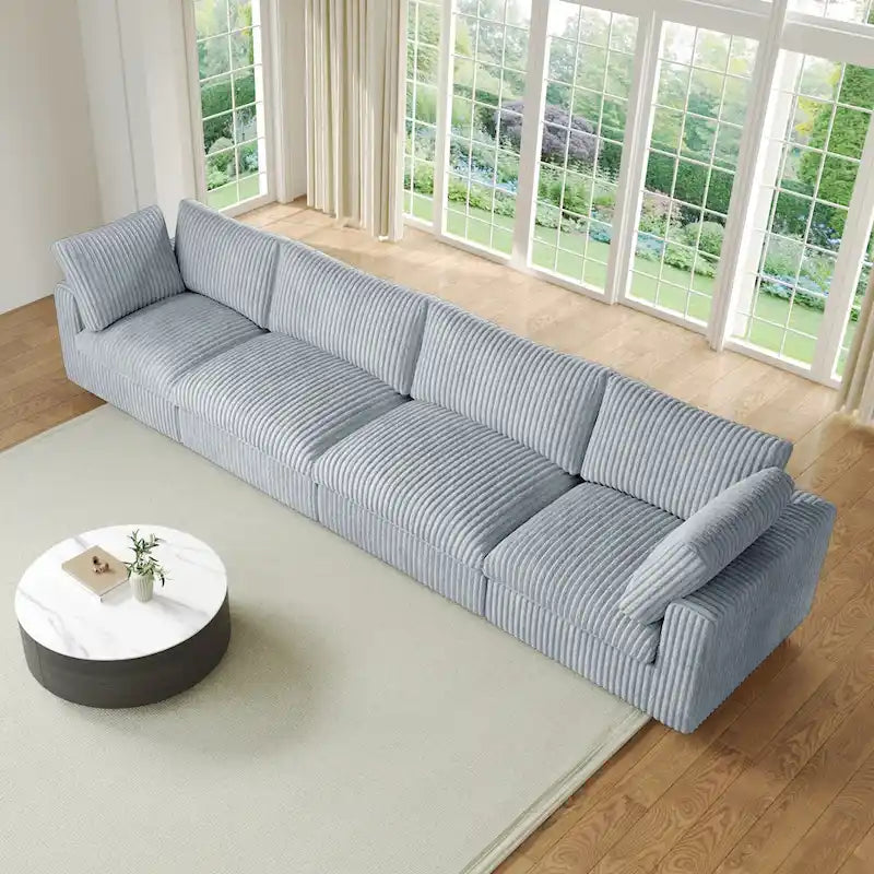 Divano componibile modulare nero/marrone chiaro/beige/grigio, a L/a U/lineare, 4 posti