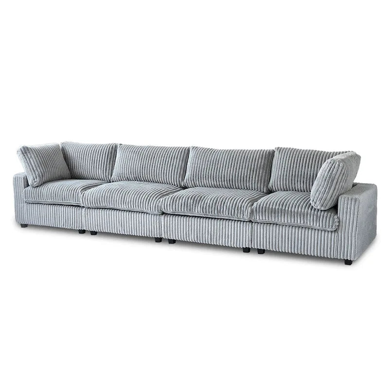 Divano componibile modulare nero/marrone chiaro/beige/grigio, a L/a U/lineare, 4 posti