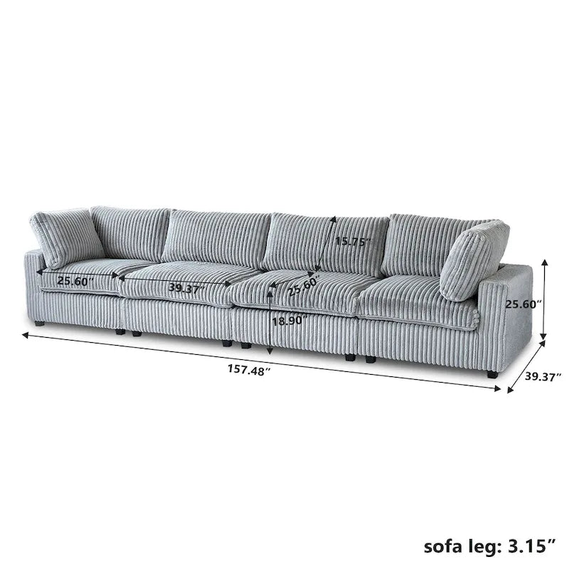 Divano componibile modulare nero/marrone chiaro/beige/grigio, a L/a U/lineare, 4 posti