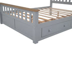 Letto matrimoniale a piattaforma grigio/bianco con cassetti contenitore, testiera e pediera – Adatto per 2 persone