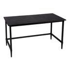 Scrivania in legno di recupero per 1 persona, stile rustico moderno, naturale/nera e nera