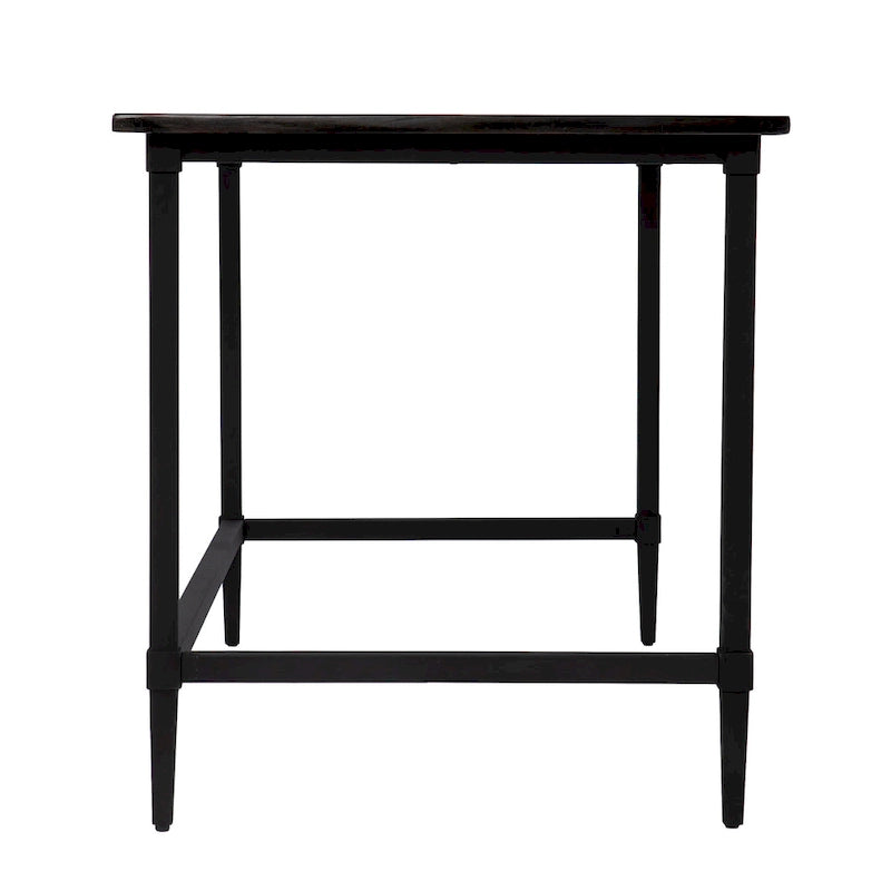 Scrivania in legno di recupero per 1 persona, stile rustico moderno, naturale/nera e nera