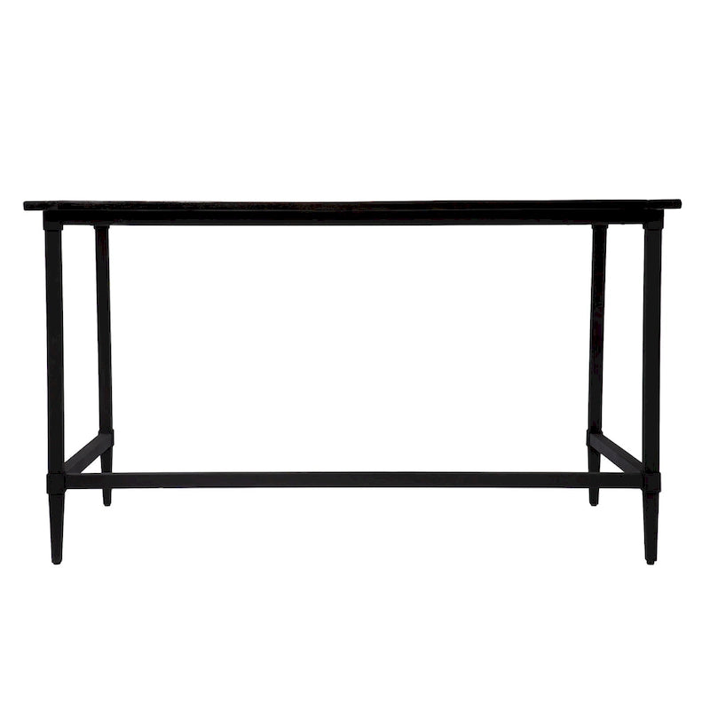 Scrivania in legno di recupero per 1 persona, stile rustico moderno, naturale/nera e nera